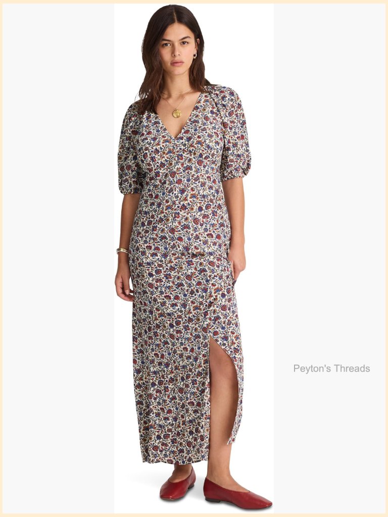 Viscose Floral Maxi Dress With Empire Waist